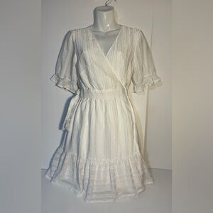 HELLO MOLLY Elegant White Wrap Dress